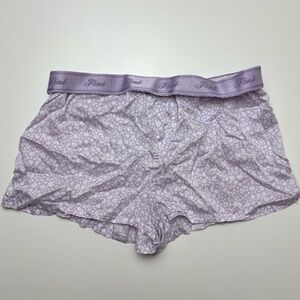 Victoria’s Secret PINK Boxer Shorts, Lavender Ditsy Floral Print, Size Small